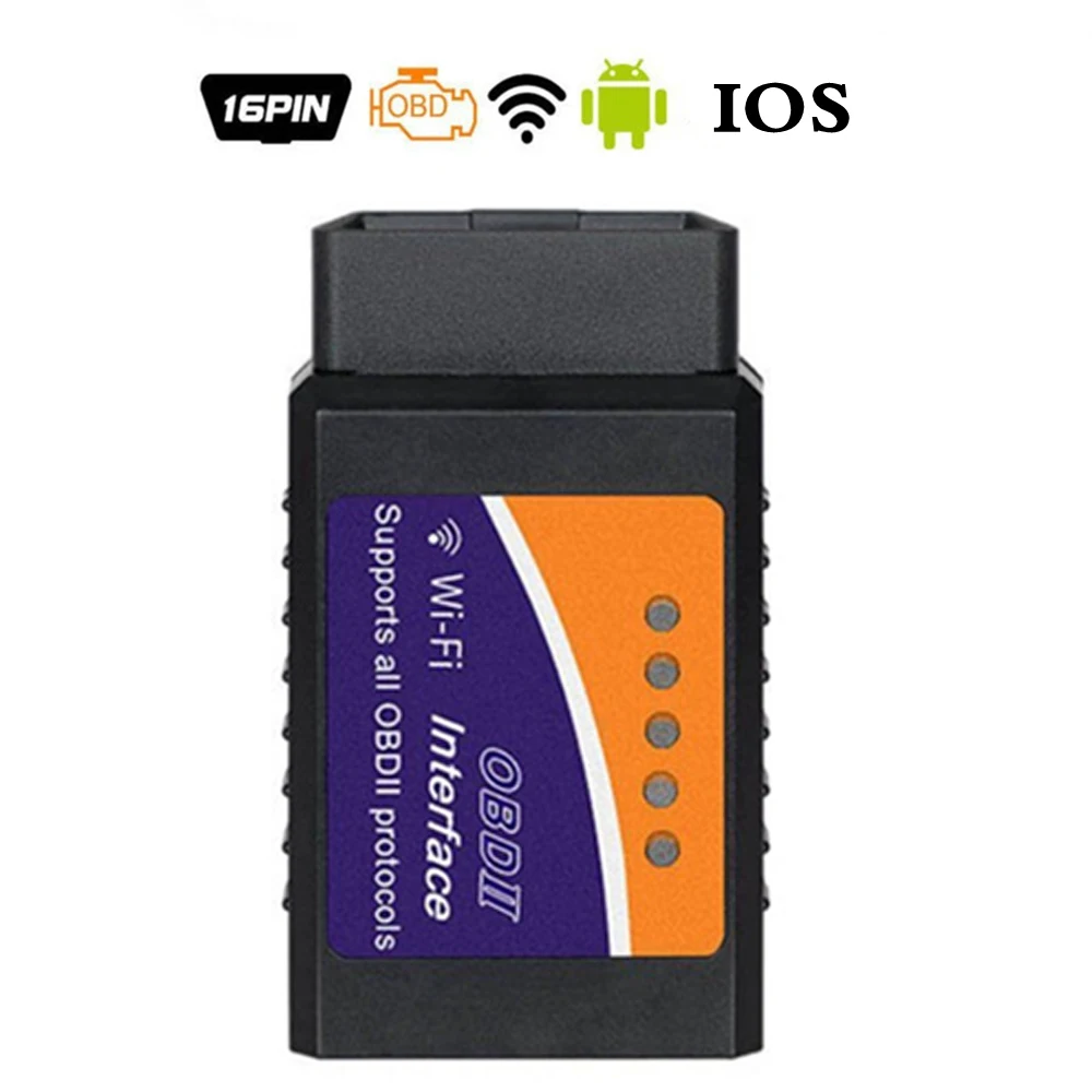 ELM327 OBD2 автомобильный считыватель кодов Сканер OBDII подключается через WiFi для