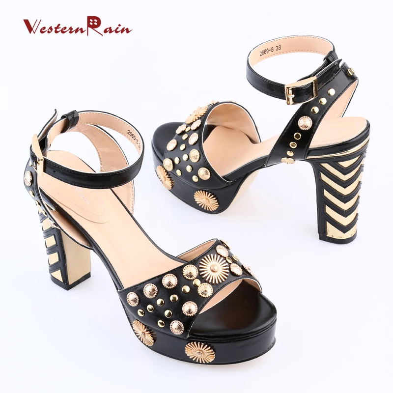 

WesternRain New Arrival Top Quality Open Toe High Heel Buckle Strap Wedge Sandals For Ladies Evening Party Women Pumps Shoes