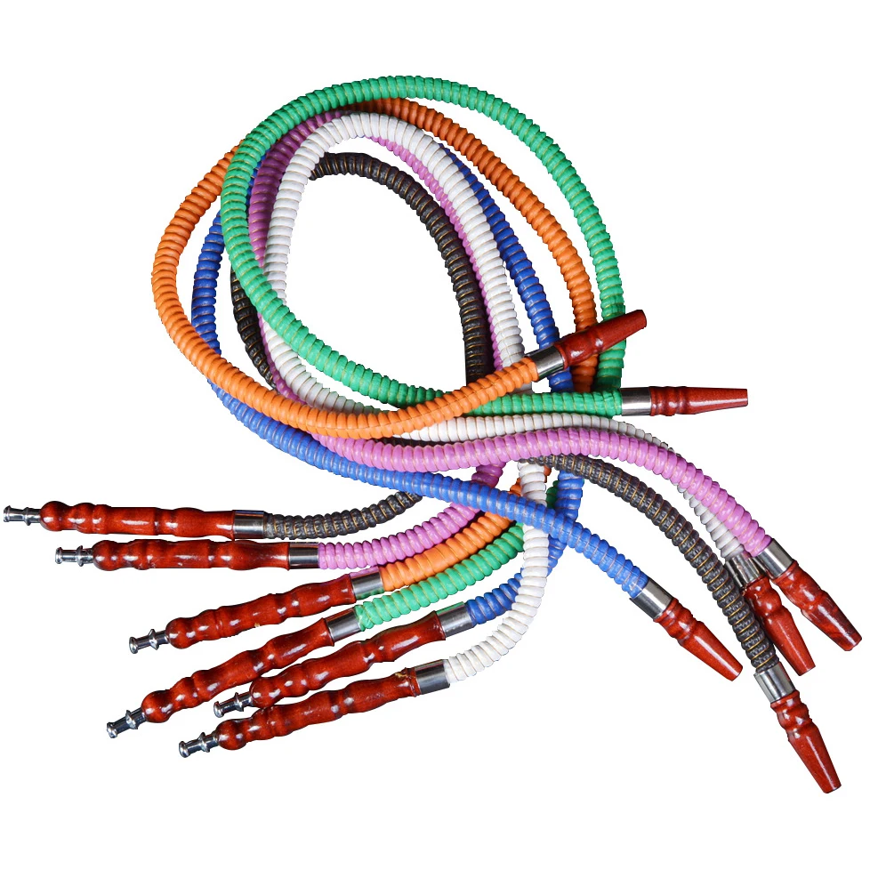 

High Quality Synthetic Leather Shisha Hookah Hose with Wood Mouth Tip Shisha Pipe Narguile Chicha Accessories