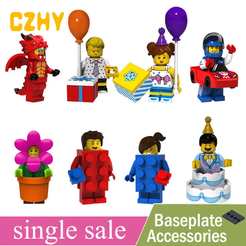 

Super Heroes Fire Dragon Balloon boy girl Racing man Flowerpot girl Cake boy Building Blocks Toy legoe minifigured PG8151