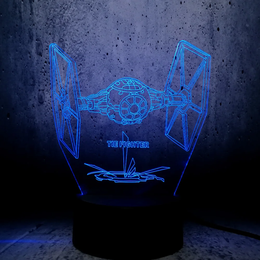 

Novelty Star War TIE FIGHTER LED Lamp USB 3D Night light children gifts creative home decor Multicolor Gradient mood lights