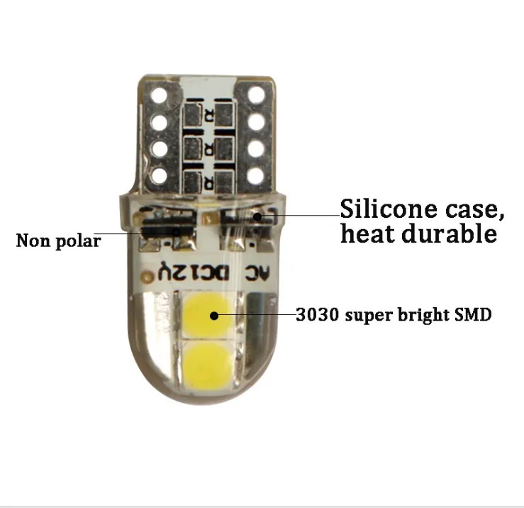 6 шт. не Полярный W5W Автомобильные светодиодные лампы 194 147 T10 силиконовый корпус 3030 SMD номерные знаки огни карта багажная лампа купольная