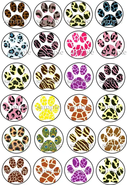 24 dog paw edible