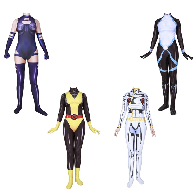 

X-Men Shadowcat Psylocke Storm Domino Cosplay Costume Adult Lycra Spandex Superhero Jumpsuit Suit Halloween Costume For Women