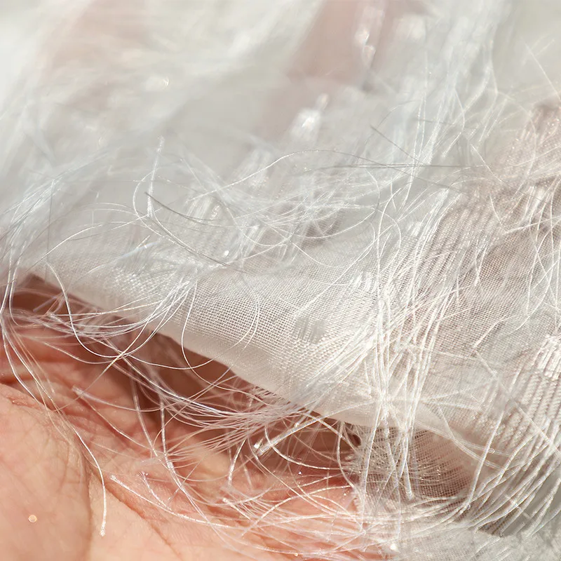 

Lace78 1yard Solid White Transparent Three-dimensional Feather Fringe Net Cloth For Wedding Evening Dress Fashion Fabrics