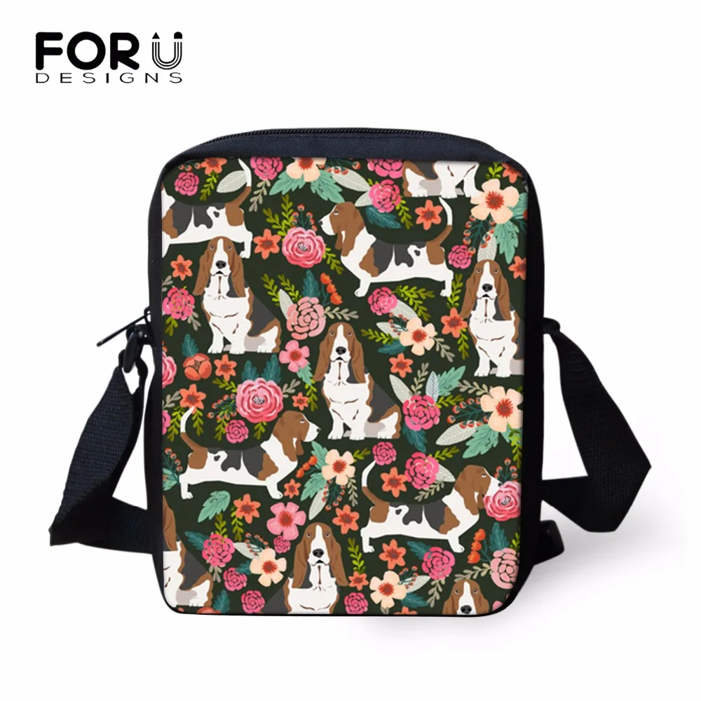 FORUDESIGNS Girls School Bags Basset Hound Pattern Kids Baby Schoolbag Teenager Child Crossbody Bags Schoolbags Cute Bookbag