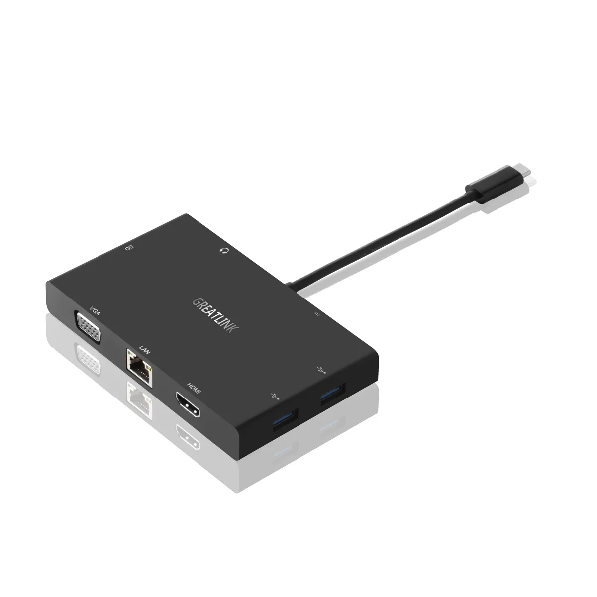 USB C адаптер type-c кабельный удлинитель AUX VGA к HDMI 4K конвертер Jack 3,5 аудио сплиттер, мм RJ45 USB 3,0*2 Thunderbolt 3 док-станция