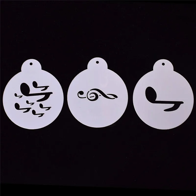 

3Pcs Music Note Stencils Set Template Cupcake Cookie Cake Stencils Painting DIY Scrapbooking Paper Cards Craft Photo Diary Decor