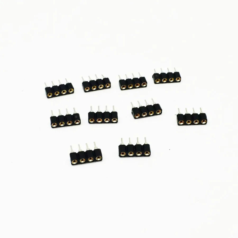 500 шт. 10 мм 4pin RGB Разъем одиночный 4pin иглы Женский светодиодный Conntor для 3528/5050 RGB Светодиодные полосы света светодиодный аксессуары