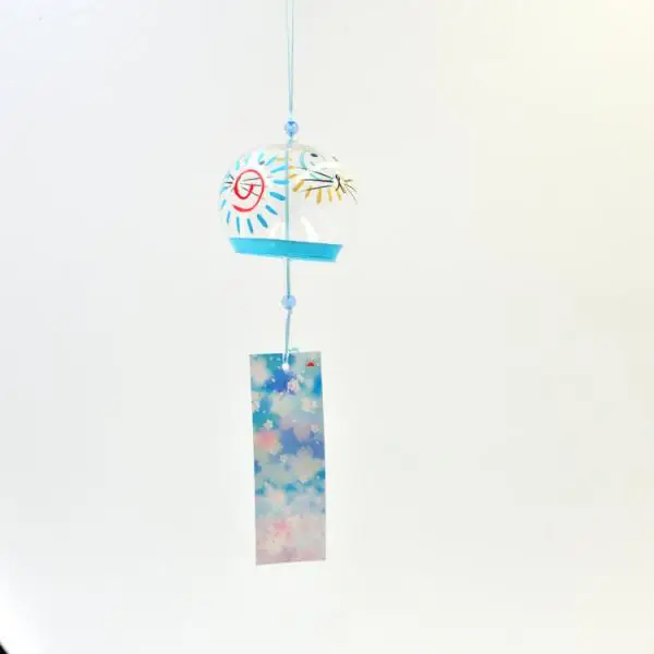 Japanese Culuture Glass Bell Furin Wind Chimes Home Hanging Decor Sunshine Pattern