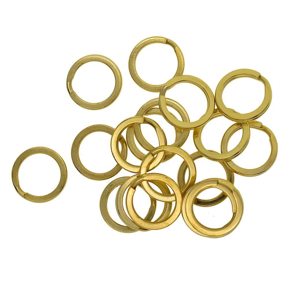 

20 Pcs 15 Mm Flat Split Solid Brass Key Rings Keys Chain Bag Charms Clasp