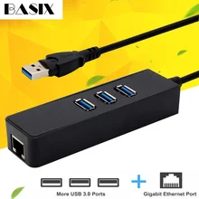 Basix USB Ethernet USB 3,0 к RJ45 10/100/1000 Мбит/с концентратор для Chromebook, MacBook, Mac Pro Ethernet адаптер Сетевая карта USB LAN