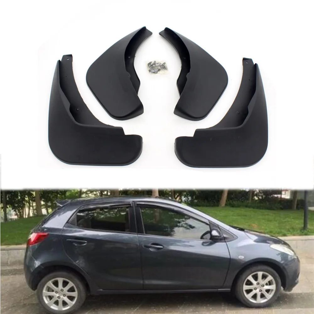 

Dongzhen 4PCS Exterior Mud Flaps Splash Guard Fender Car Kit Mudguard Mudflaps For Mazda 2 Hatchback 2008 2009 2010 2012