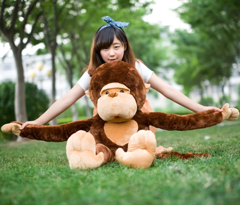 Dorimytrader Cute Animal Gorilla Plush Toy Doll Giant Long-armed Monkey Hug Monkey Dolls Pillow for Child Toys Boyfriend Birthday Gift 43inch 110cm DY50523 (11)