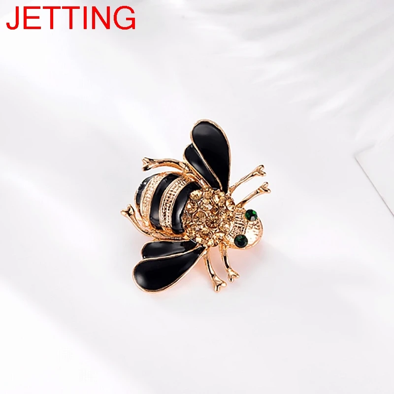 Jetting abeja Broches esmalte broches oro color Champagne rhinestone hijab Pasadores Juego de tronos Halloween joyas