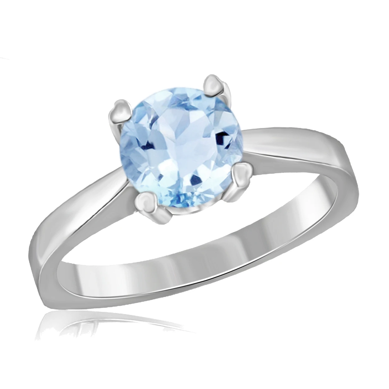 JewelonFire 1 1/2 Carat T.G.W. Sky Blue Topaz Sterling Silver Solitaire Ring