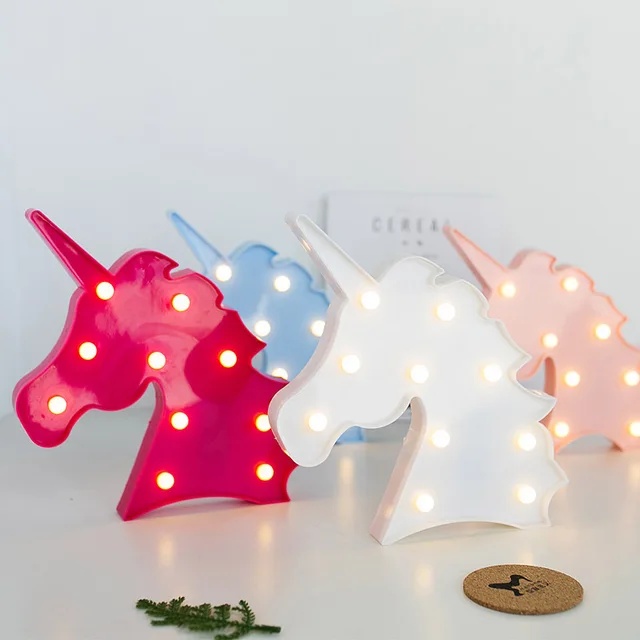 Unicorn Party Lamp LED Table Night Light Marquee Fairy Outdoor Garland