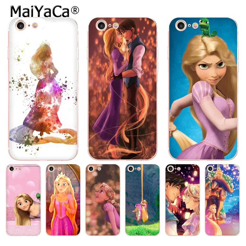 

MaiYaCa Tangled Princess transparent soft tpu phone case cover for iPhone 8 7 6 6S Plus X 10 5 5S SE 5C case Coque