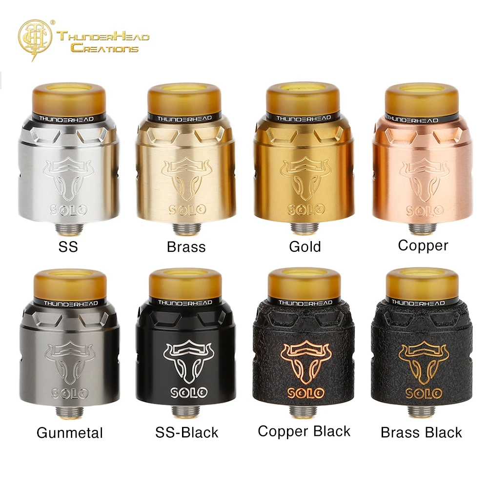 Goede Originele THC Tauren Solo RDA met 24mm Diameter   Gemakkelijk Enkele Coil Bouwen Dek   31 micro Air Gaten E  sigaret Tank VS Zeus Dual Loop