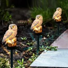 Открытый Сад Скульптуры лампа солнечная Сова Форма Водонепроницаемый для наружной птицы смолы дворовый садовый декор скульптуры