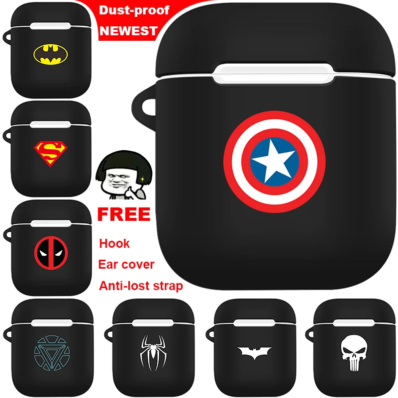 

Newest DIY Print Matte Feel Earphone Case For Apple Airpods Accessories Cartoon Protective Case Dust-proof Decor Cover With Hook