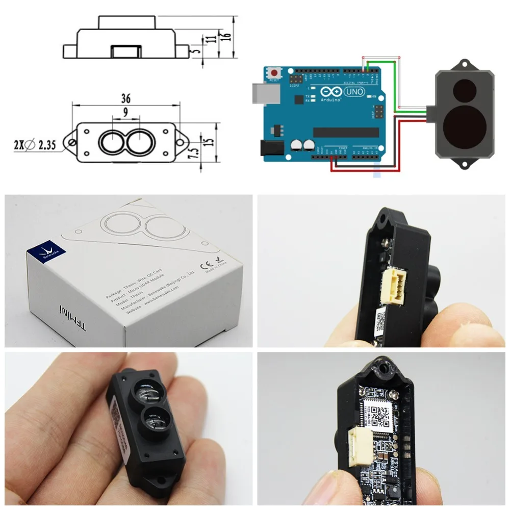 Shipment from China and Russia warehouse TFmini-S Lidar Range Finder Sensor Module 0.1-12m  Ranging for  Pixhawk  UART &IIC