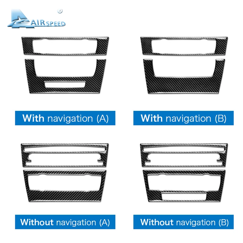 Skup Prędkość dla BMW serii 3 E90 E92 E93 akcesoria wnętrza samochodu z włókna węglowego klimatyzacja ramka panelu cd wykończenia dekoracje