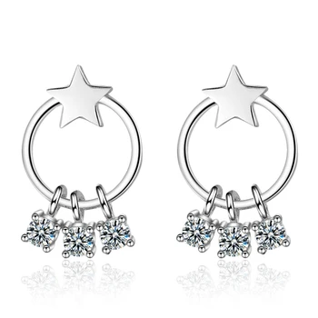 

Utimtree Trendy Korean Star Stud Earrings for Girl Party Jewelry aaa Zircon Stone Women Sterling Silver 925 Earring Jewelry
