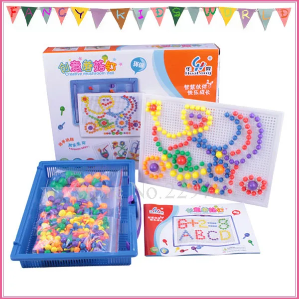 368 Pcs Plastic Peg Board Puzzle Toy Great Educational Toys for Kids