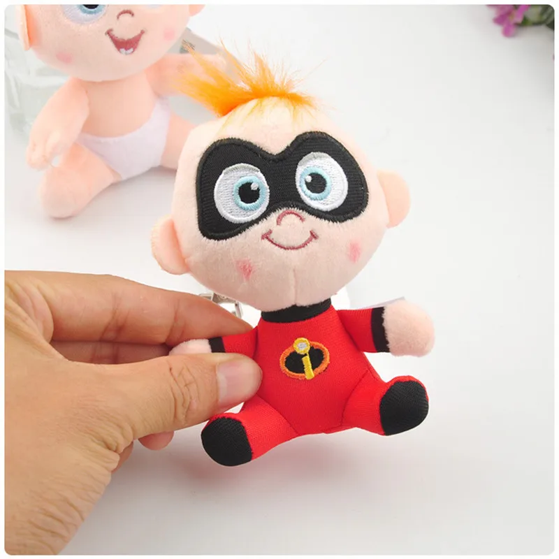 The Incredibles 2 Family Figures Plush Keychain Toys Superman Baby Jack Dolls Movie Cartoon Small Key Bag Pendants 6pcs 10cm