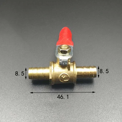 

8mm Hose Barb x 8mm Hose Barb Two Way Brass Ball Valve For Oil Water Air