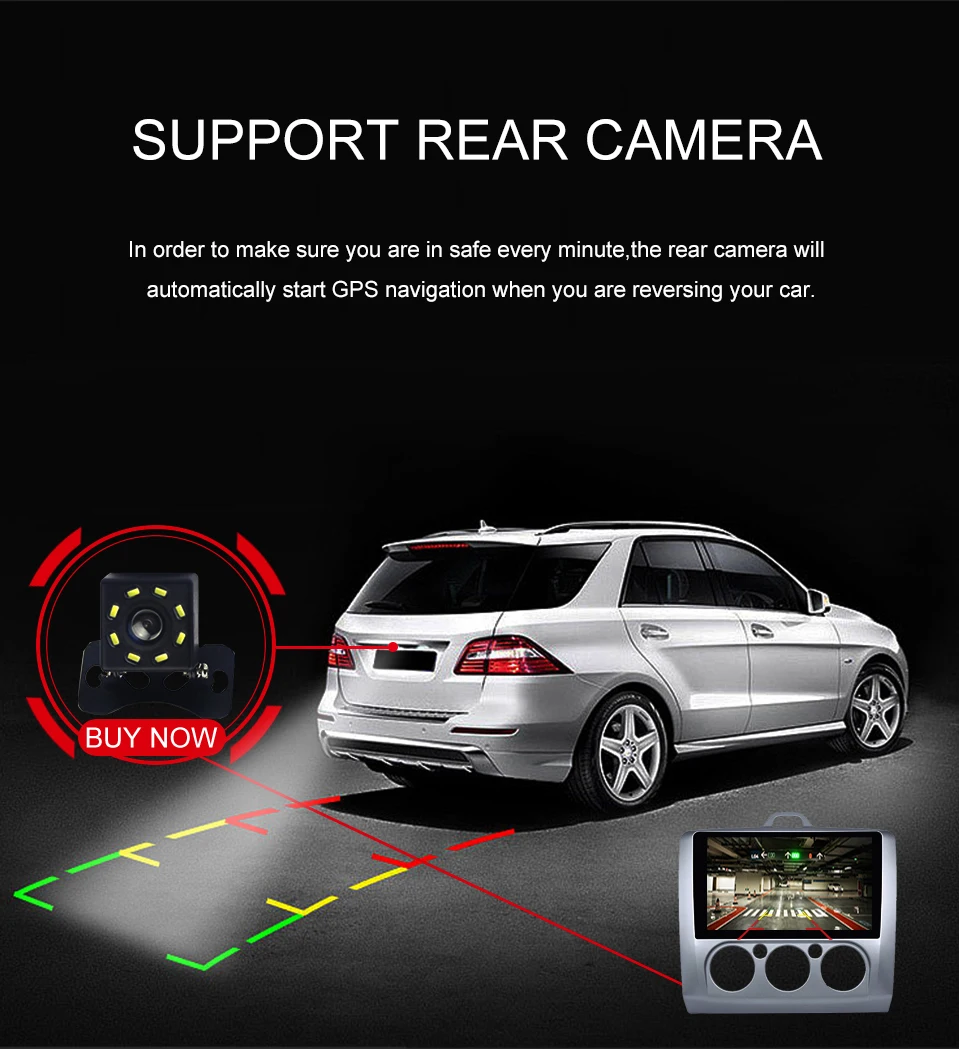 Discount IPS 9" HD DSP GPS Wifi Rear View Camera For Ford Focus 2005-2012 Car Radio Andriod 8.1 PX5 Octa Core Carplay Multimedia Player 13