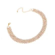 Трендовое многослойное ожерелье-чокер с кристаллами для женщин и девушек, ожерелье на шею, ювелирное изделие