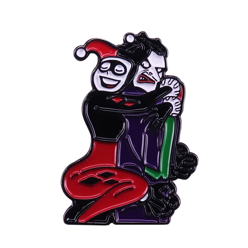 Джокер и Харли Куинн эмалированная булавка с ума Любовь брошь DC comics вентиляторы