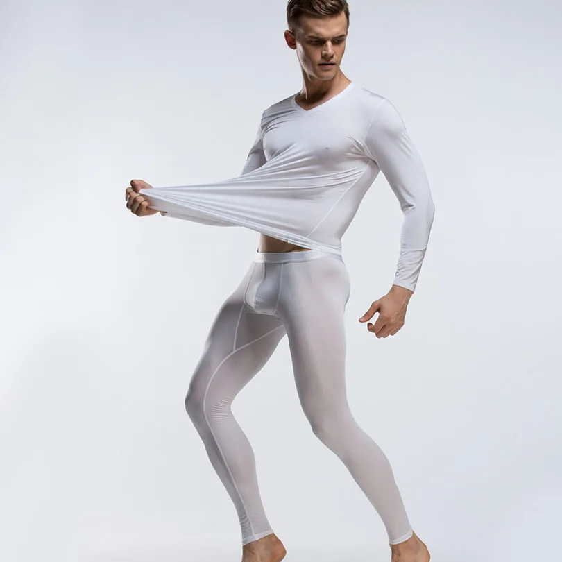 2017 Men's Solid Color Underpants Long Johns Pants Low Rise Thin Underwear knitted Seamless Underwear Sets Top&Long Johns 2017 Men's Solid Color Underpants Long Johns Pants Low Rise Thin Underwear knitted Seamless Underwear Sets Top&Long Johns