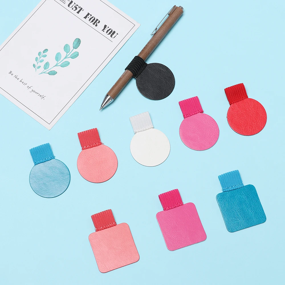 

4PCS/Lot Colorful Self-adhesive Leather Pen Clip Pencil Elastic Loop for Notebooks Journals Clipboards Multifunction Pen Holder