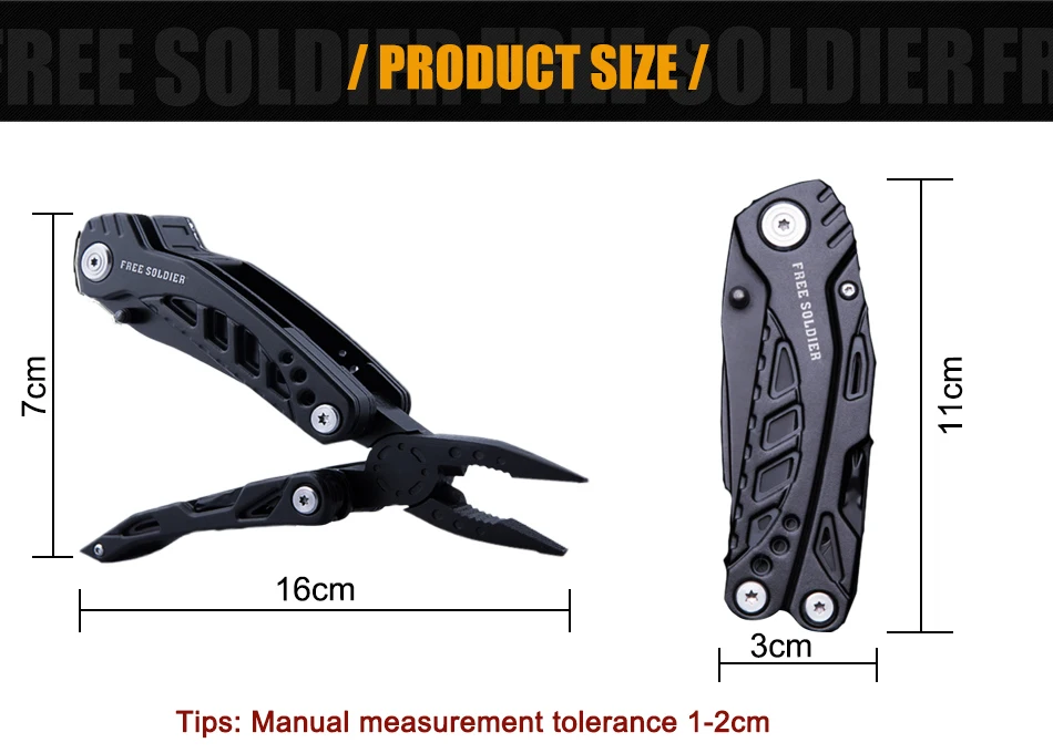 FREE SOLDIER outdoor sports tactical multifunctional folding combination EDC knife tool for survival camping