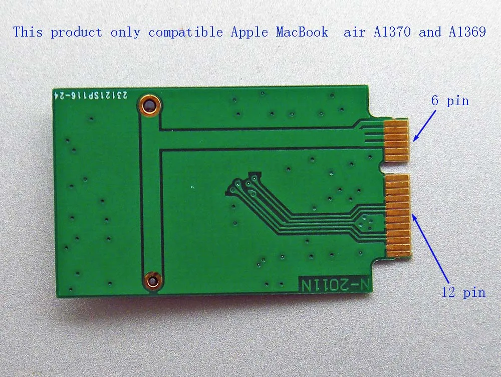 H1111Z добавить на карту M.2 NGFF SSD в 12+ 6Pin адаптер конвертировать карты расширения для MacBook Air 2010 2011 A1370 A1369 MC503 MC505