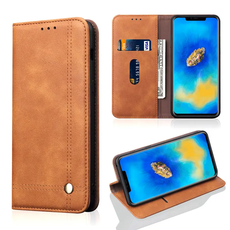 Luxury Vintage Leather Wallet Case for Huawei Mate 20 Pro Mate20 Lite