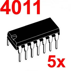 

( 5 pcs/lot ) 4011 CMOS Logic IC, DIP Package.
