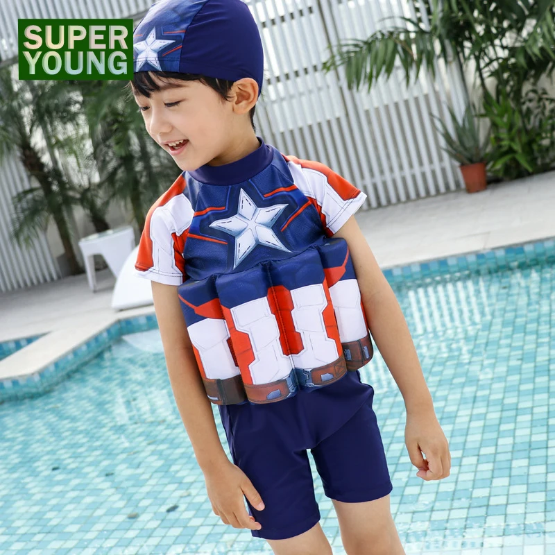 

Kids Buoyancy Floating Swimsuit Toddler Boy Cartoon One Piece Bathing Suit Baby Girl Swim Vest Swimwear Children Beach Rashguard
