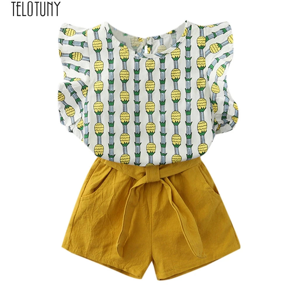 

TELOTUNY Baby Outfits Toddler Girls Outfits Clothes Printing T-Shirt Tops+Shorts Pants Set Girls Cute Sets Fashion Hot New Jan28