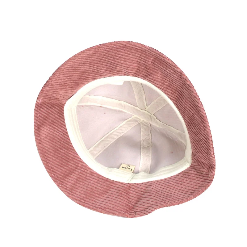 Corduroy Cotton Children Hat Catoon Bear Kids Bucket Hat With Ears Autumn Girls Sun Cap Hat Children Boys Fisherman Hat 2-4Y (8)