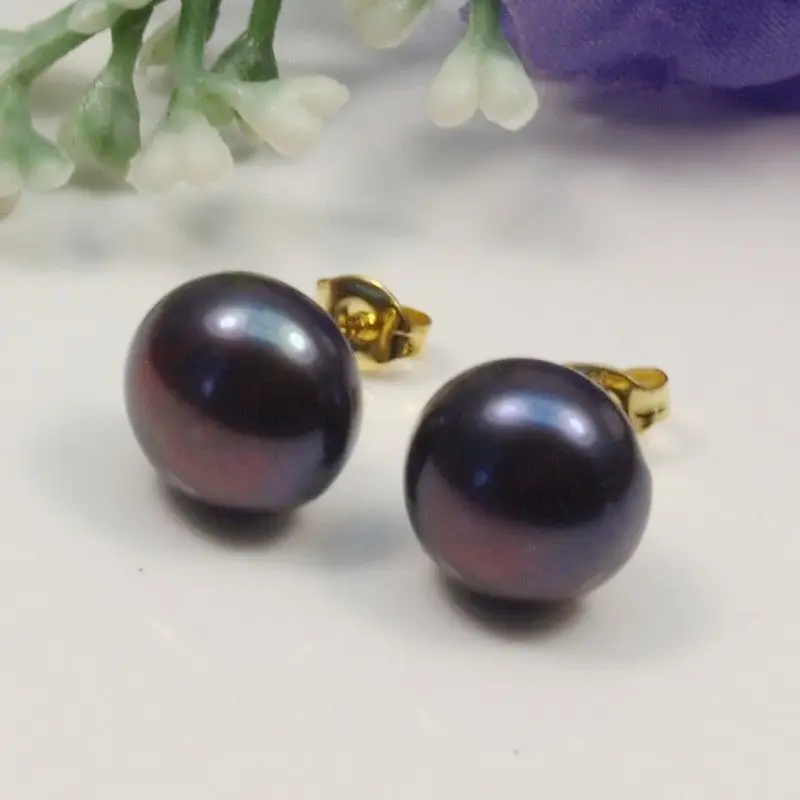 

Thanks 10-11mm south sea black pearl earrings 14K