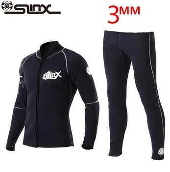 

SLINX 3mm Neoprene Winter Wetsuit Jacket Men Rash Guard Scuba Diving SwimwearKite Surfing Snorkeling Swimsuit Tops & T-Shirt
