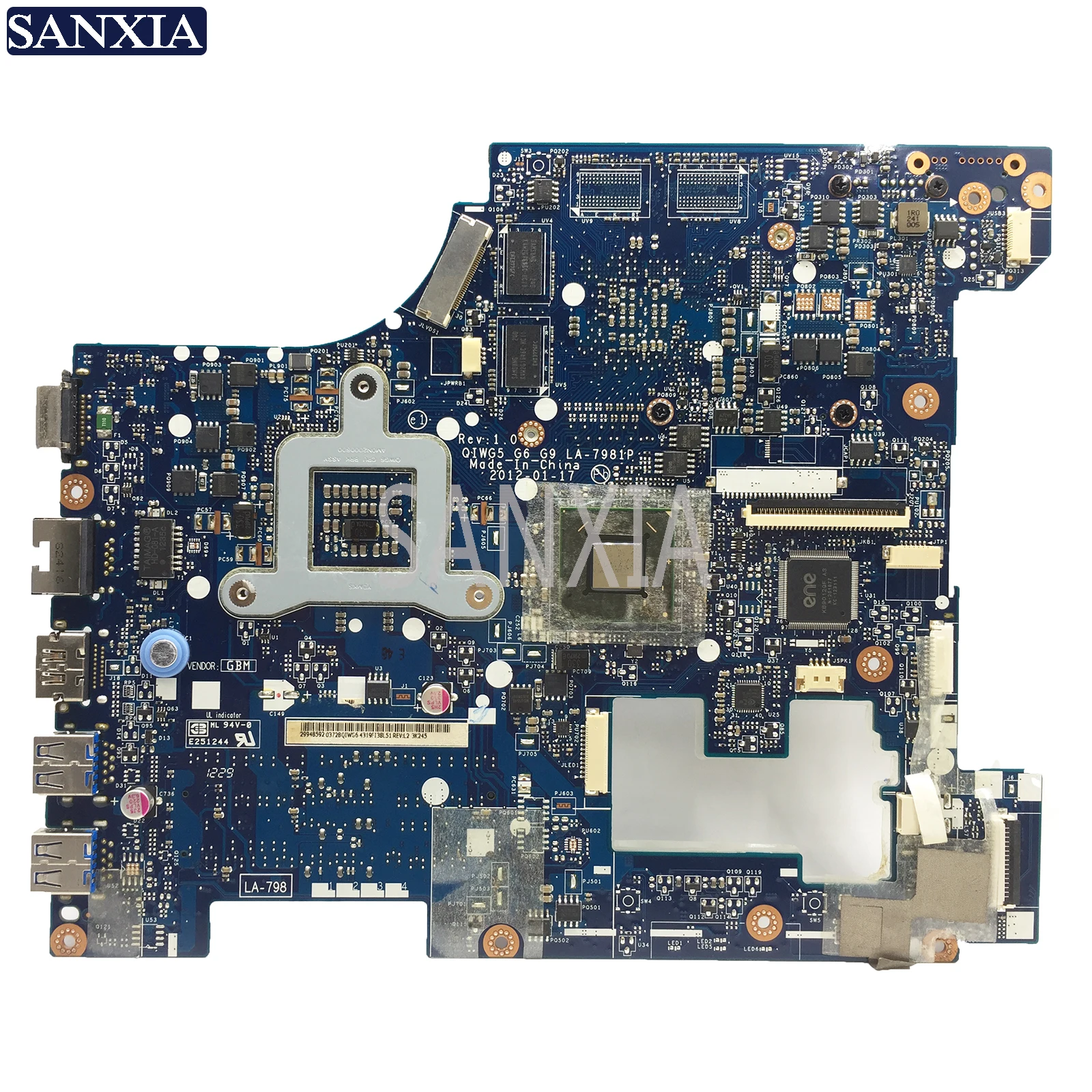  KEFU LA-7981P Laptop motherboard for Lenovo G580 original mainboard GT610M
