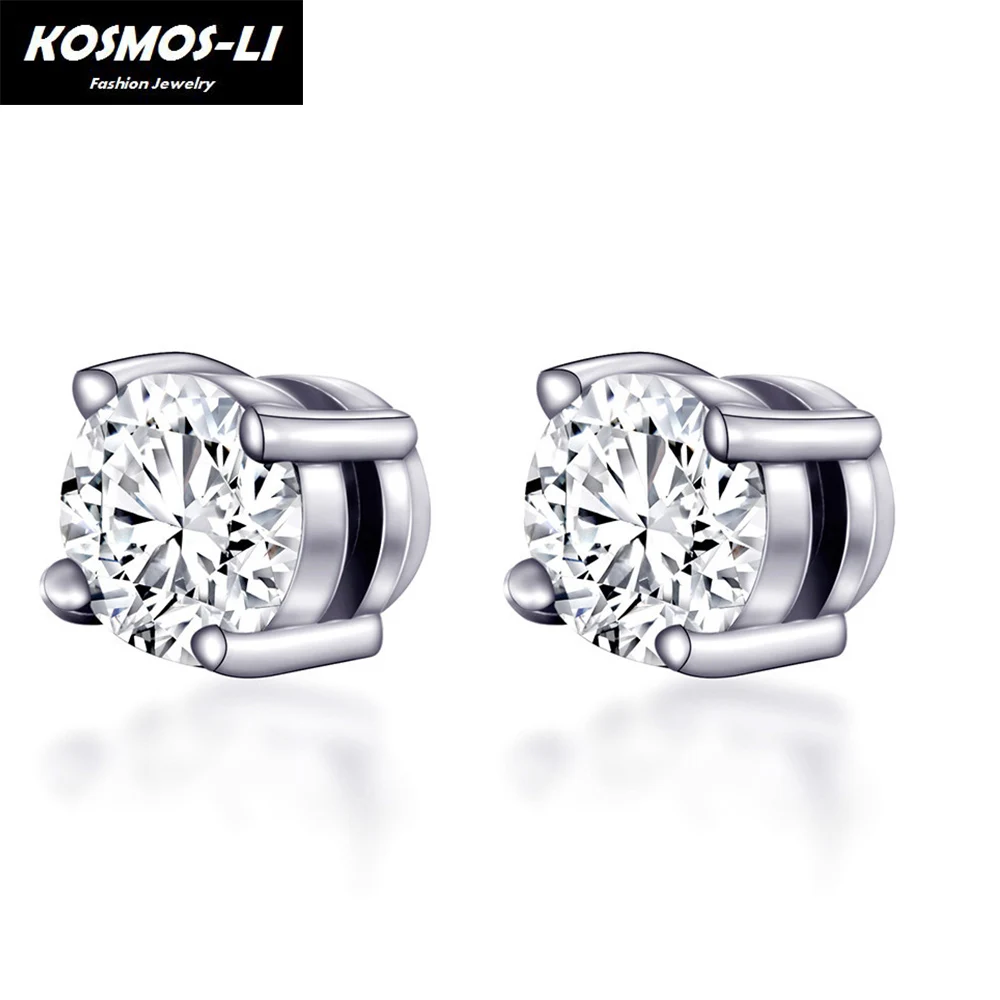 Men's Jewelry Energy Balance Medical Earrings Black White Zircon