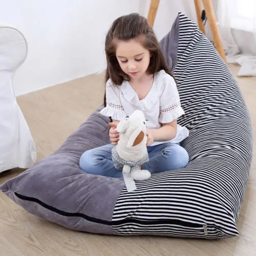 

2018 New Extra Large Stuffed Animal Storage Bag Chair Kids Toys Storage Bags Seat Velvet Pouch Stripe Sofa Chair
