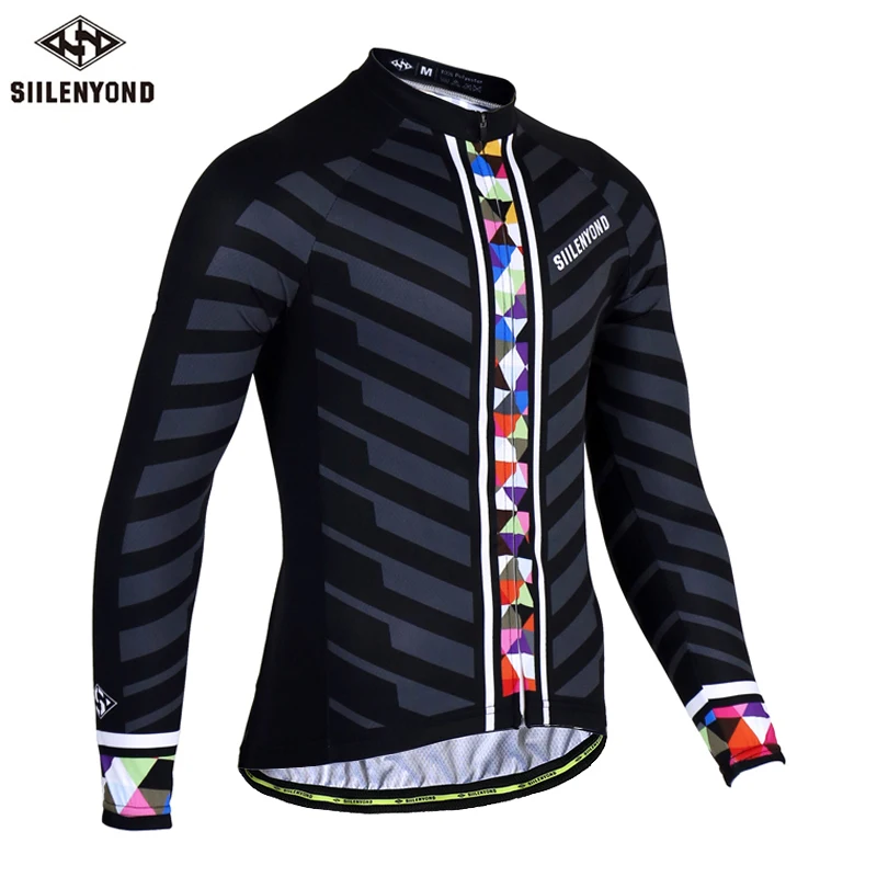 Long Cycling Jersey Siilenyond Pro зимняя сохраняющая тепло велосипедная Джерси Теплая Флисовая велосипедная одежда для велоспорта МТБ спортивная одежда для велоспорта - Цвет: Long Cycling Jersey