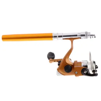 

Mini Portable Aluminum Saltwater Baitcasting Fishing Rod Pole Reel Pocket Pen